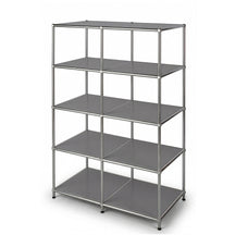 Metallregal | Concept Epure MK-015 | Offenes Standregal mit 5 Ablagen | Bücherregal & Raumteiler Metall