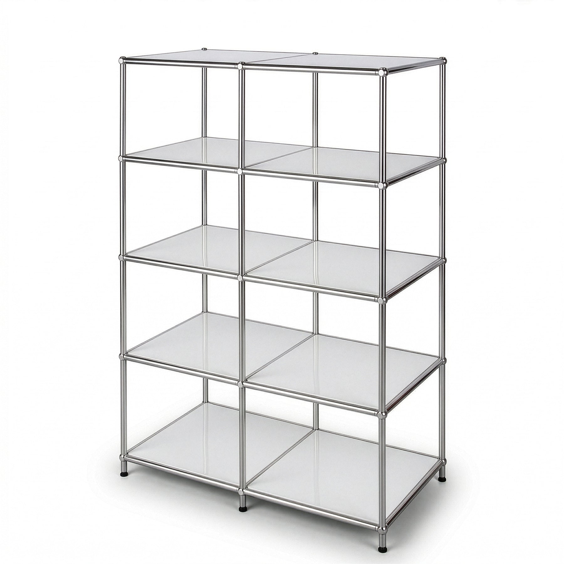 Metallregal | Concept Epure MK-015 | Offenes Standregal mit 5 Ablagen | Bücherregal & Raumteiler Metall