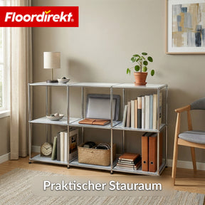 Metallregal | Concept Epure MK-018 | 3 Ablagen Standregal | Sideboard & Lowboard | Offenes Bücherregal