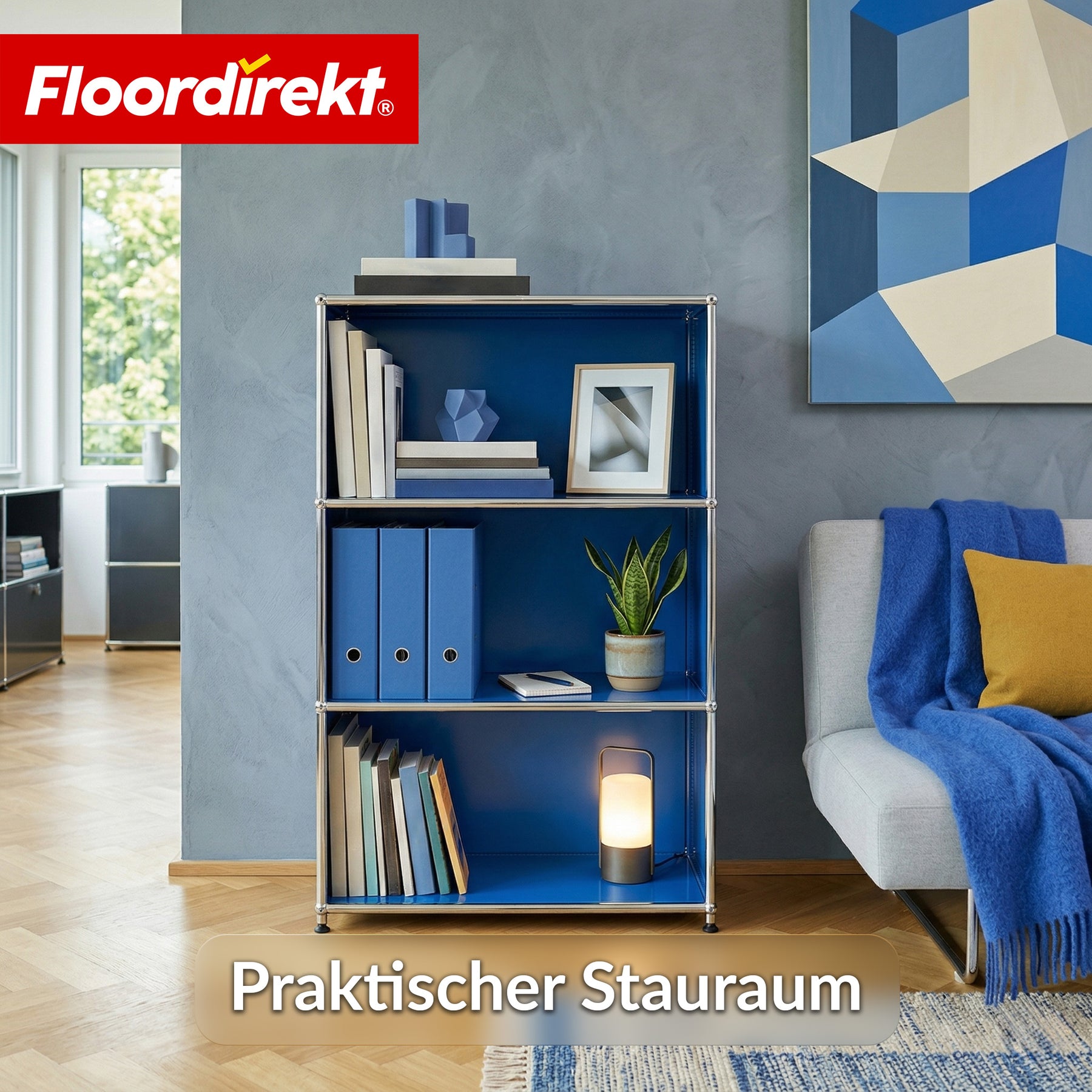 Metallregal | Concept Epure MK-101 | 4 Ablagen Standregal | Bücherregal mit Seitenwänden | Modernes Aufbewahrungsregal
