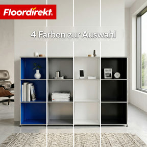 Metallregal | Concept Epure MK-101 | 4 Ablagen Standregal | Bücherregal mit Seitenwänden | Modernes Aufbewahrungsregal