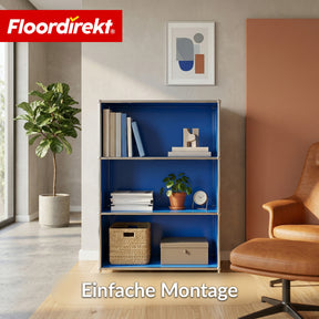 Metallregal | Concept Epure MK-101 | 4 Ablagen Standregal | Bücherregal mit Seitenwänden | Modernes Aufbewahrungsregal