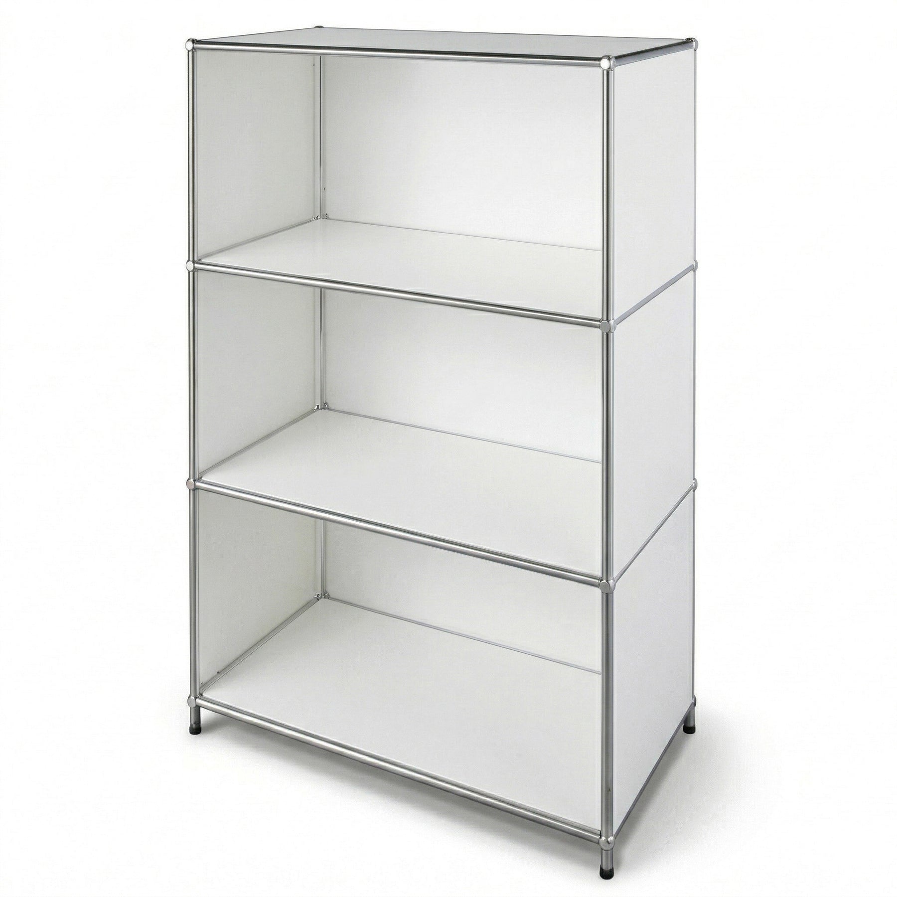 Metallregal | Concept Epure MK-101 | 4 Ablagen Standregal | Bücherregal mit Seitenwänden | Modernes Aufbewahrungsregal
