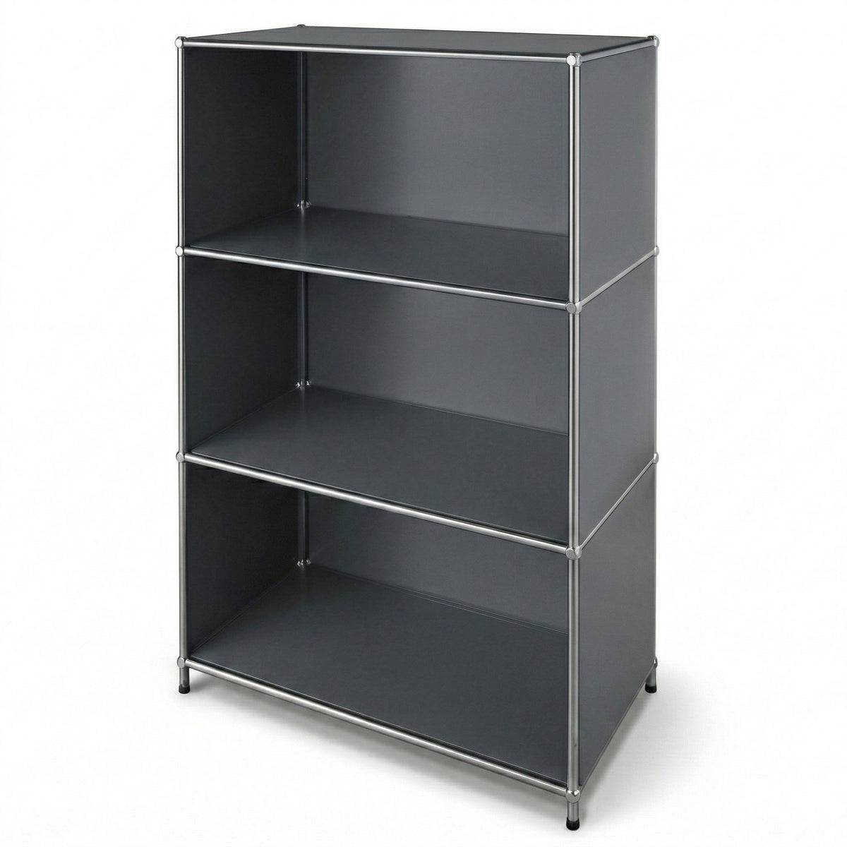 Metallregal | Concept Epure MK-101 | 4 Ablagen Standregal | Bücherregal mit Seitenwänden | Modernes Aufbewahrungsregal