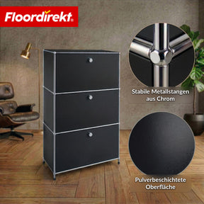 Metallschrank | Concept Epure MK-129 | Sideboard mit 3 verschließbaren Fächern | Moderner Aufbewahrungsschrank