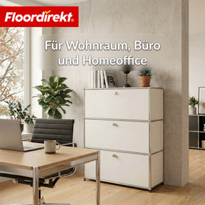 Metallschrank | Concept Epure MK-129 | Sideboard mit 3 verschließbaren Fächern | Moderner Aufbewahrungsschrank