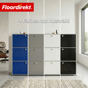 Metallschrank | Concept Epure MK-129 | Sideboard mit 3 verschließbaren Fächern | Moderner Aufbewahrungsschrank