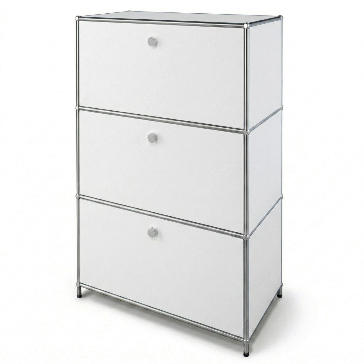 Metallschrank | Concept Epure MK-129 | Sideboard mit 3 verschließbaren Fächern | Moderner Aufbewahrungsschrank