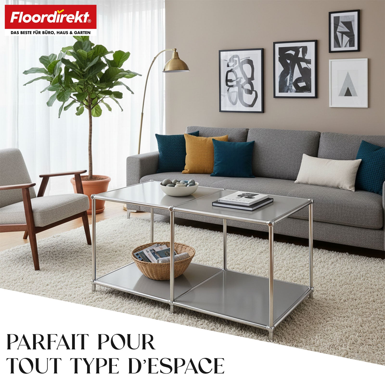 Metallregal | Concept Epure MK-016 | Sideboard & Ablageregal mit offenen Flächen | In mehreren Farben erhältlich