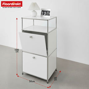 Metallregal | Concept Epure MK-120 | Aufbewahrungsregal mit verschließbaren Fächern, offenem Fach & Ablage | In mehreren Farben erhältlich