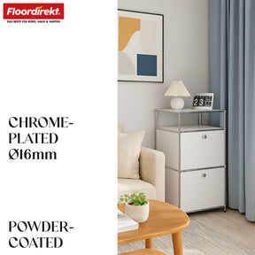 Metallregal | Concept Epure MK-120 | Aufbewahrungsregal mit verschließbaren Fächern, offenem Fach & Ablage | In mehreren Farben erhältlich