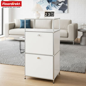 Metallregal | Concept Epure MK-120 | Aufbewahrungsregal mit verschließbaren Fächern, offenem Fach & Ablage | In mehreren Farben erhältlich