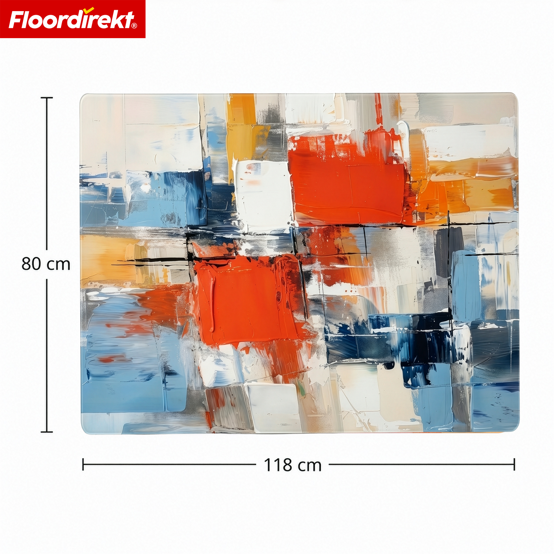 Design Bodenschutzmatte | Robuste Bürostuhlunterlage aus Spezial-PVC für Büro & Homeoffice | 80 x 118 cm