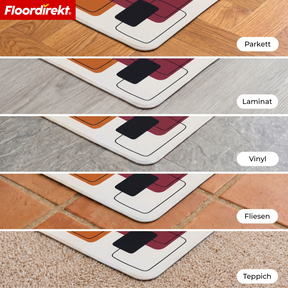 Design Bodenschutzmatte | Robuste Bürostuhlunterlage aus Spezial-PVC für Büro & Homeoffice | 80 x 118 cm