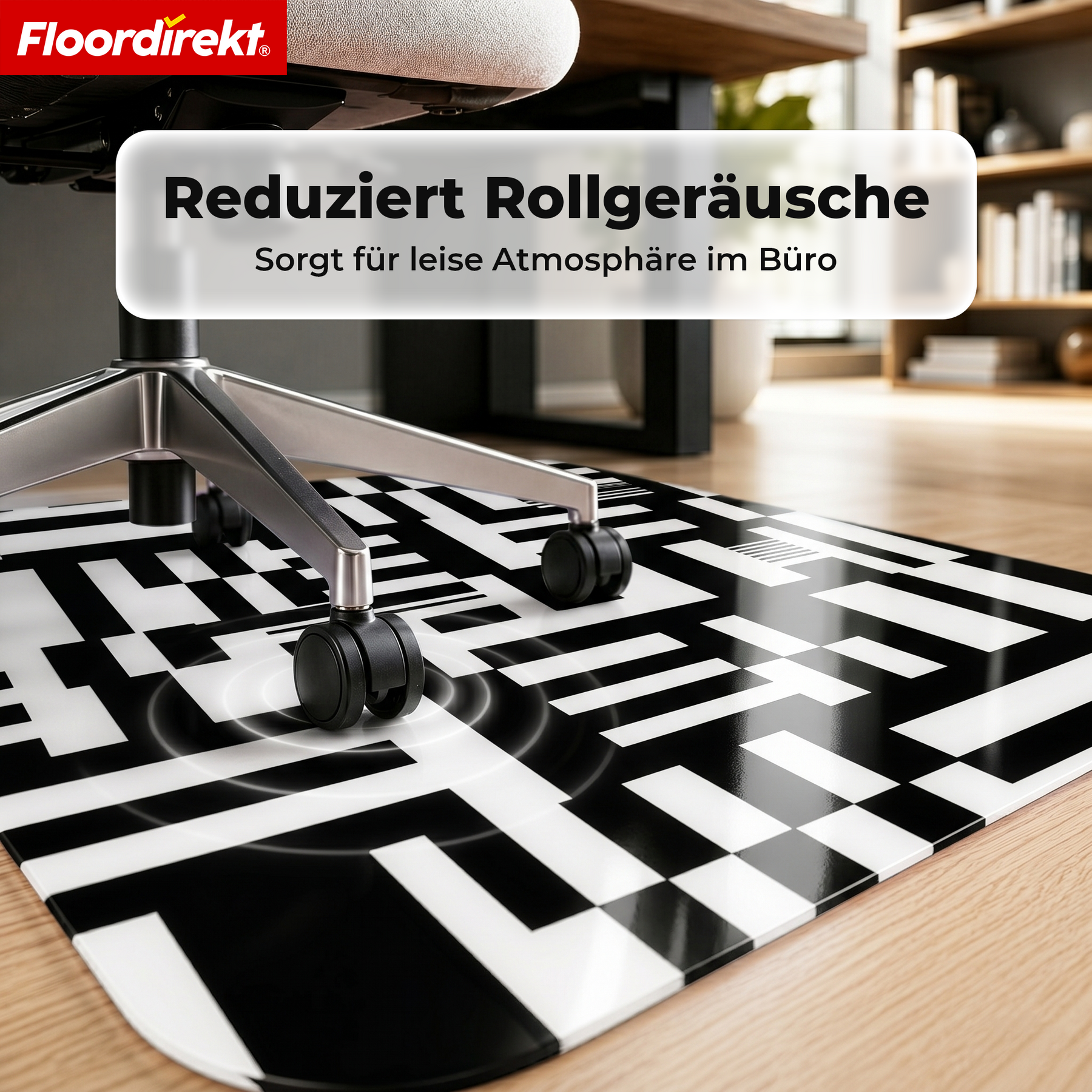 Design Bodenschutzmatte | Robuste Bürostuhlunterlage aus Spezial-PVC für Büro & Homeoffice | 80 x 118 cm