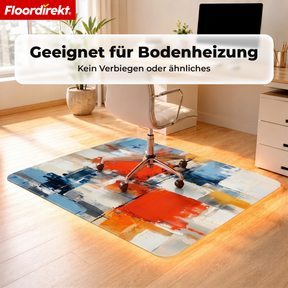 Design Bodenschutzmatte | Robuste Bürostuhlunterlage aus Spezial-PVC für Büro & Homeoffice | 80 x 118 cm