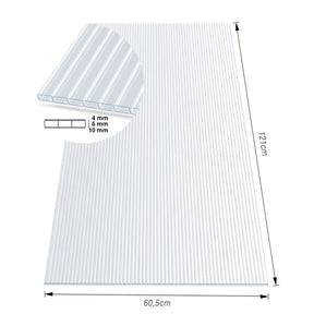 Doppelstegplatte | 60,5 x 121 cm | Polycarbonat | Für Gewächshaus & Überdachung