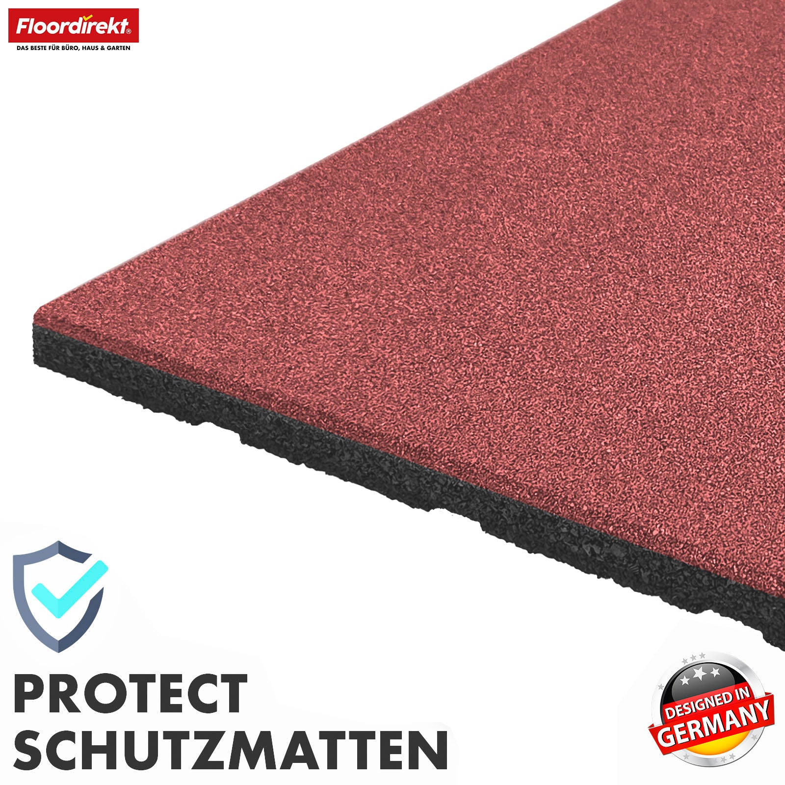 Fallschutzmatte | Play Protect | Universelle & wetterfeste Bodenschutzmatte mit Drainage | In vielen Farben | 50 x 50 cm