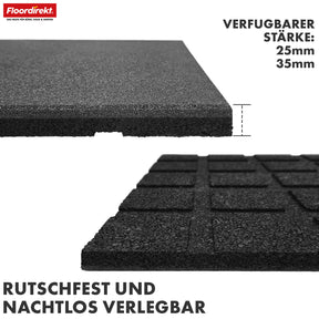 Fallschutzmatte | Play Protect | Universelle & wetterfeste Bodenschutzmatte mit Drainage | In vielen Farben | 50 x 50 cm