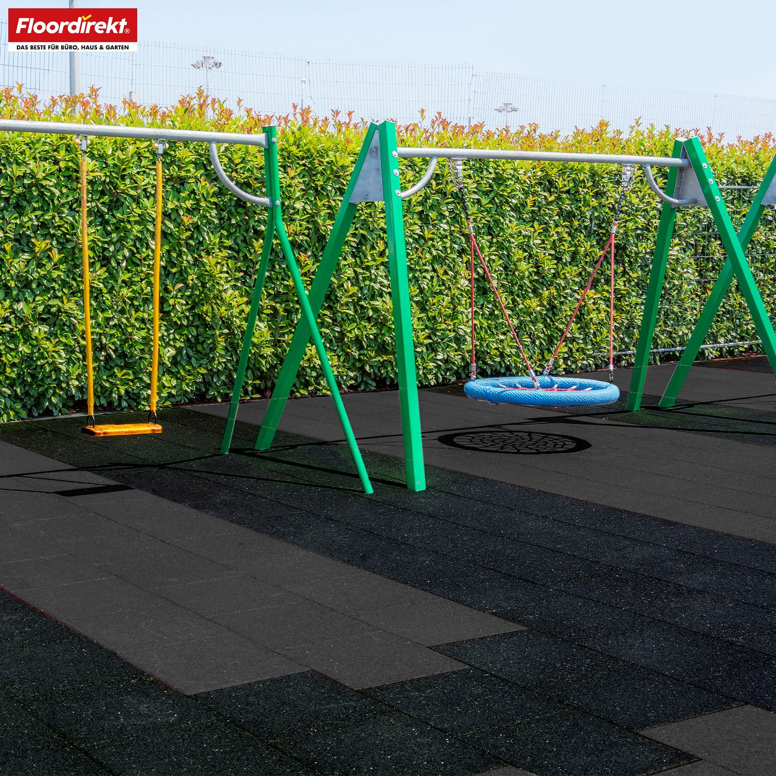 Fallschutzmatte | Play Protect | Universelle & wetterfeste Bodenschutzmatte mit Drainage | In vielen Farben | 50 x 50 cm