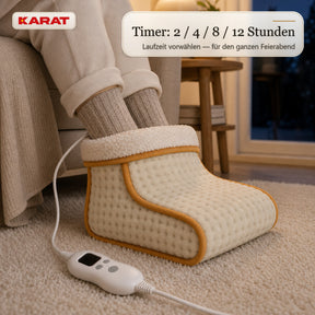 Elektrischer Fußwärmer | Fjord | 6 Heizstufen bis 55 °C, Timer & Sherpa-Futter | 4 Farben