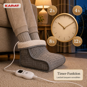 Elektrischer Fußwärmer | Fjord | 6 Heizstufen bis 55 °C, Timer & Sherpa-Futter | 4 Farben