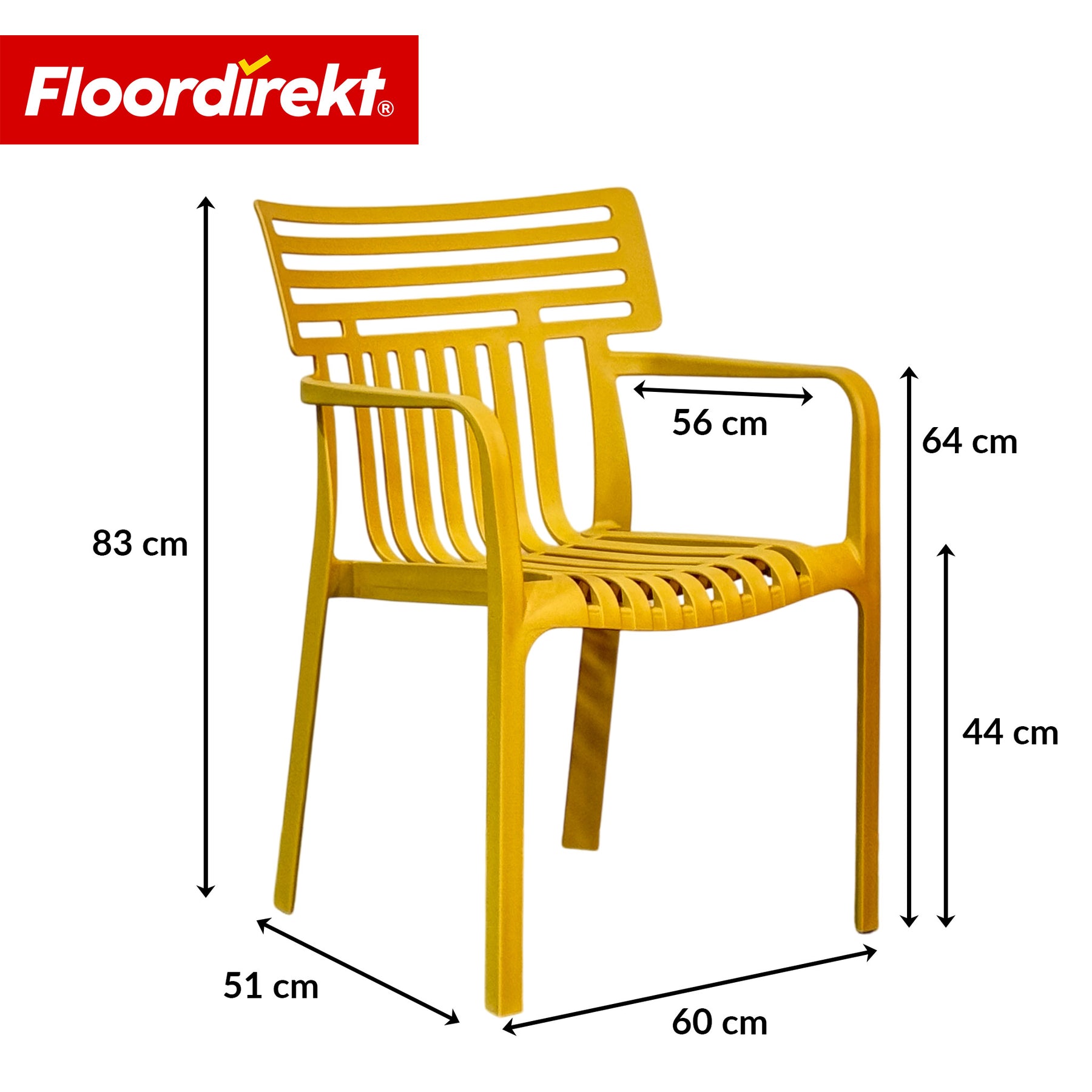 Gartenstuhl | Terrano | Stapelbarer Designstuhl wetterfest & UV-beständig für Garten, Balkon & Terrasse