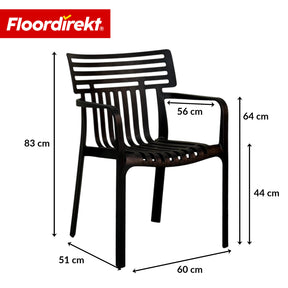 Gartenstuhl | Terrano | Stapelbarer Designstuhl wetterfest & UV-beständig für Garten, Balkon & Terrasse