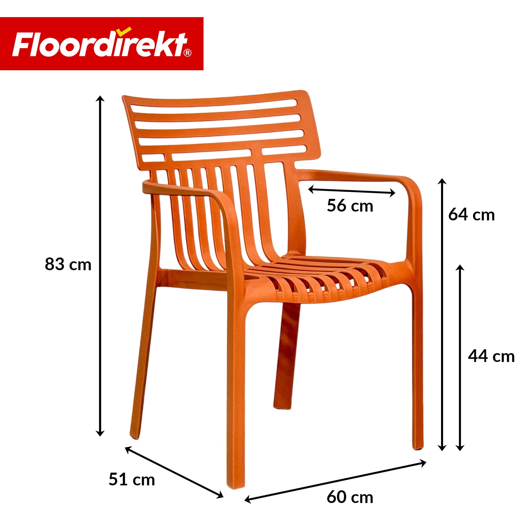 Gartenstuhl | Terrano | Stapelbarer Designstuhl wetterfest & UV-beständig für Garten, Balkon & Terrasse