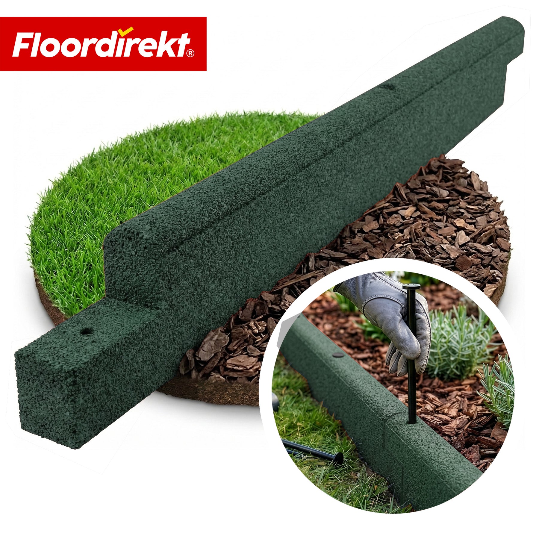 Gummi Randstein | Flexible Rasenkante & Beeteinfassung aus recyceltem Gummi für Garten, Wege & Terrasse