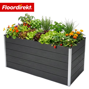 WPC-Hochbeet | Kasos | 150 x 70 x 75 cm | Anthrazit | Wetterfest, rückenschonend & langlebig | Offener Boden gegen Staunässe