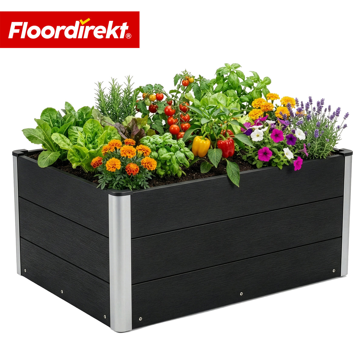 WPC-Hochbeet | Paros | Anthrazit | Wetterbeständig & langlebig | Für Garten & Terrasse | Verschiedene Größen