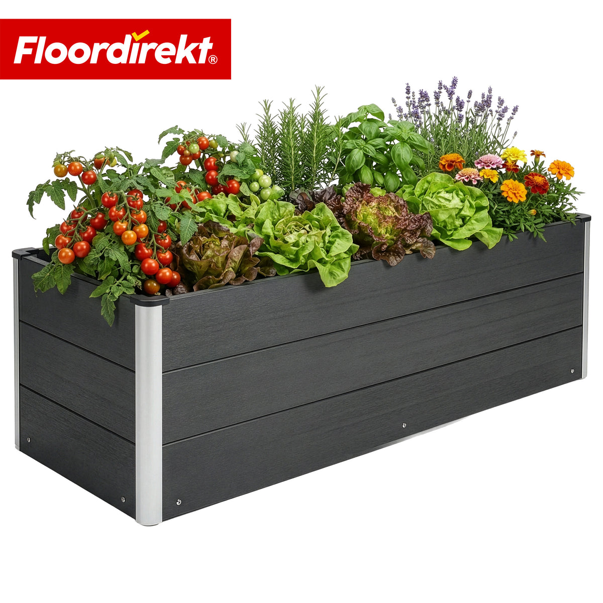 WPC-Hochbeet | Paros | Anthrazit | Wetterbeständig & langlebig | Für Garten & Terrasse | Verschiedene Größen
