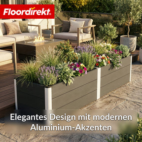 WPC-Hochbeet | Paros | Anthrazit | Wetterbeständig & langlebig | Für Garten & Terrasse | Verschiedene Größen