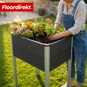 WPC-Hochbeet | Salina | Anthrazit | Hochbeet auf Stelzen 60 x 50 x 90 cm | Wetterbeständig & pflegeleicht