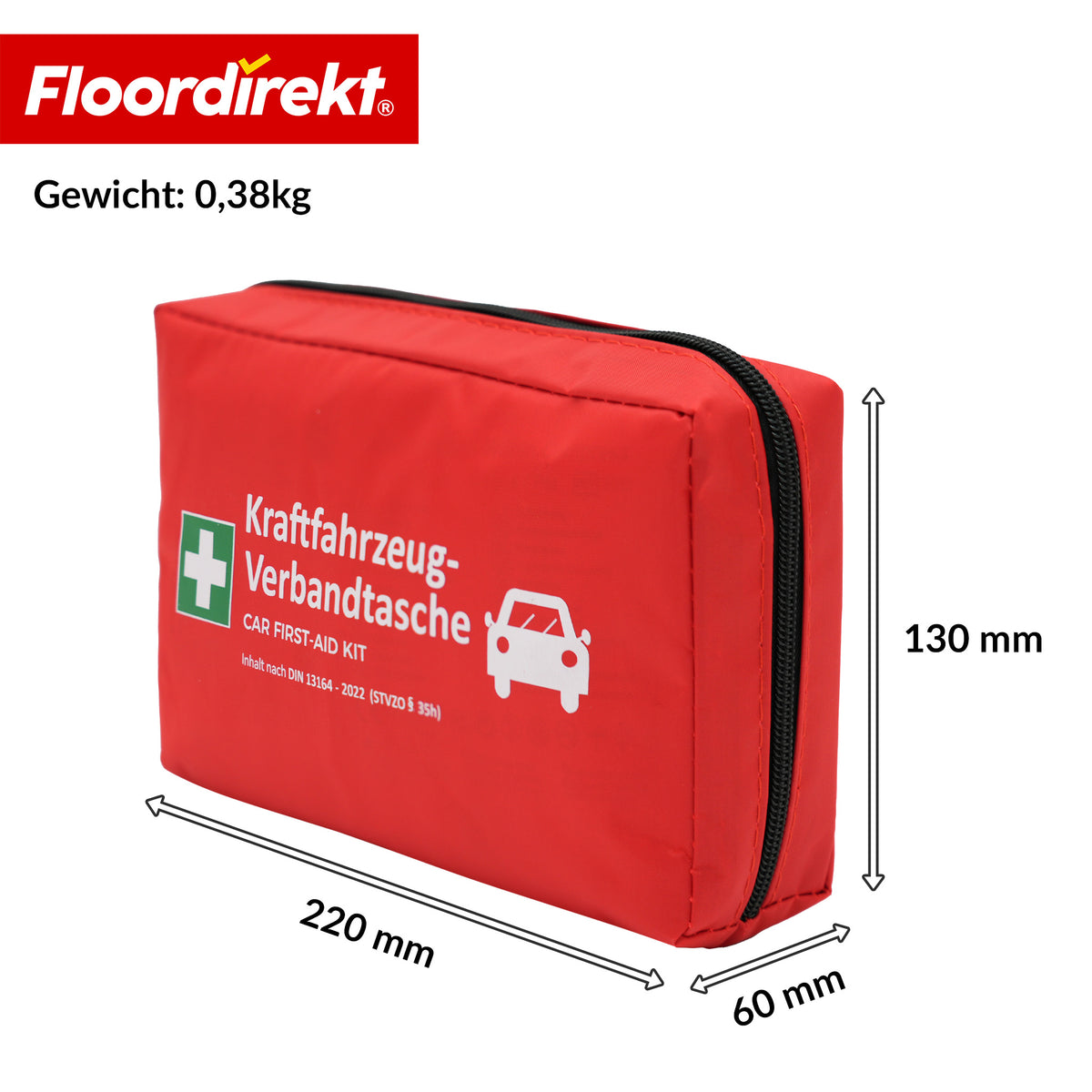 KFZ Verbandtasche DIN 13164:2022 | Erste Hilfe Set PKW | Auto Verbandskasten für gesetzlich vorgeschriebene Fahrzeugausstattung