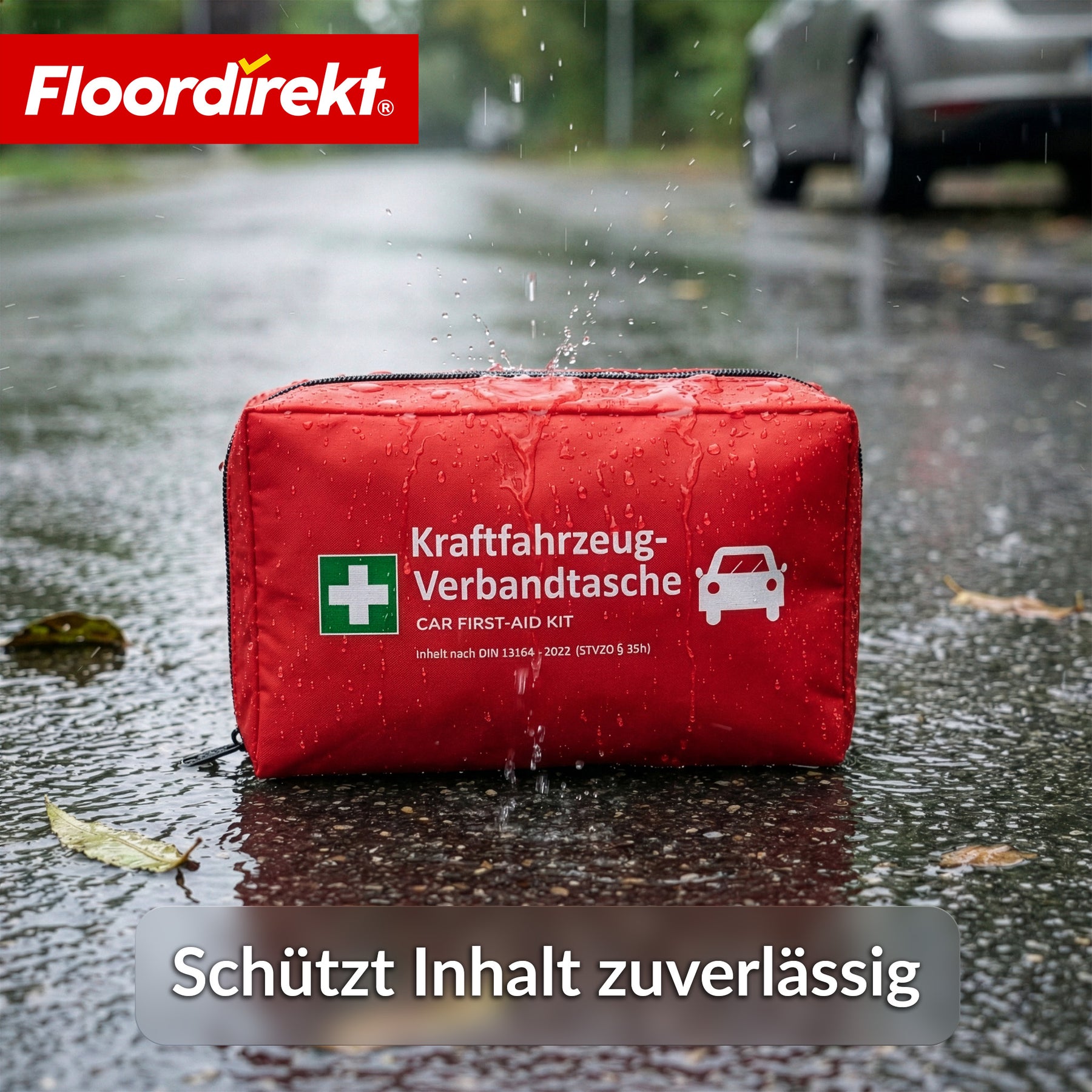 KFZ Verbandtasche DIN 13164:2022 | Erste Hilfe Set PKW | Auto Verbandskasten für gesetzlich vorgeschriebene Fahrzeugausstattung