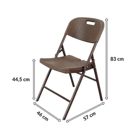 Klappstuhl 2er Set | Niigata | Brauner Gartenstuhl klappbar in Rattan-Optik