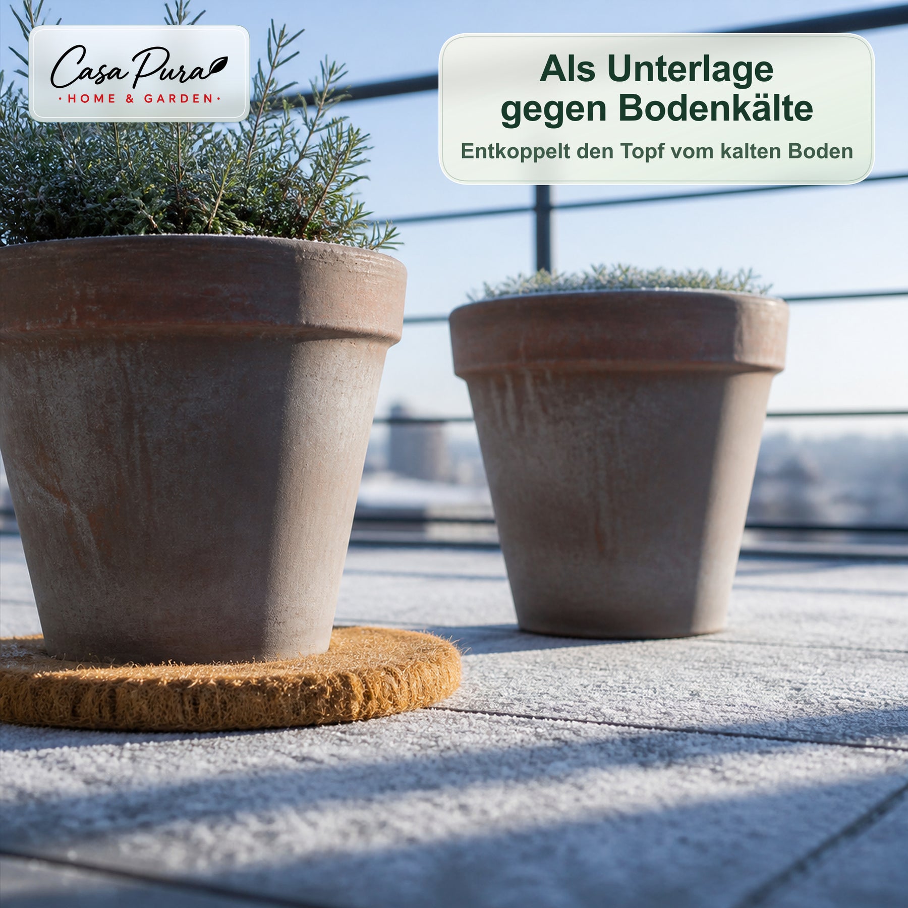 Kokosmatte 100 × 1000 cm | 10 m Rolle aus 100 % Kokosfaser | 10 mm stark