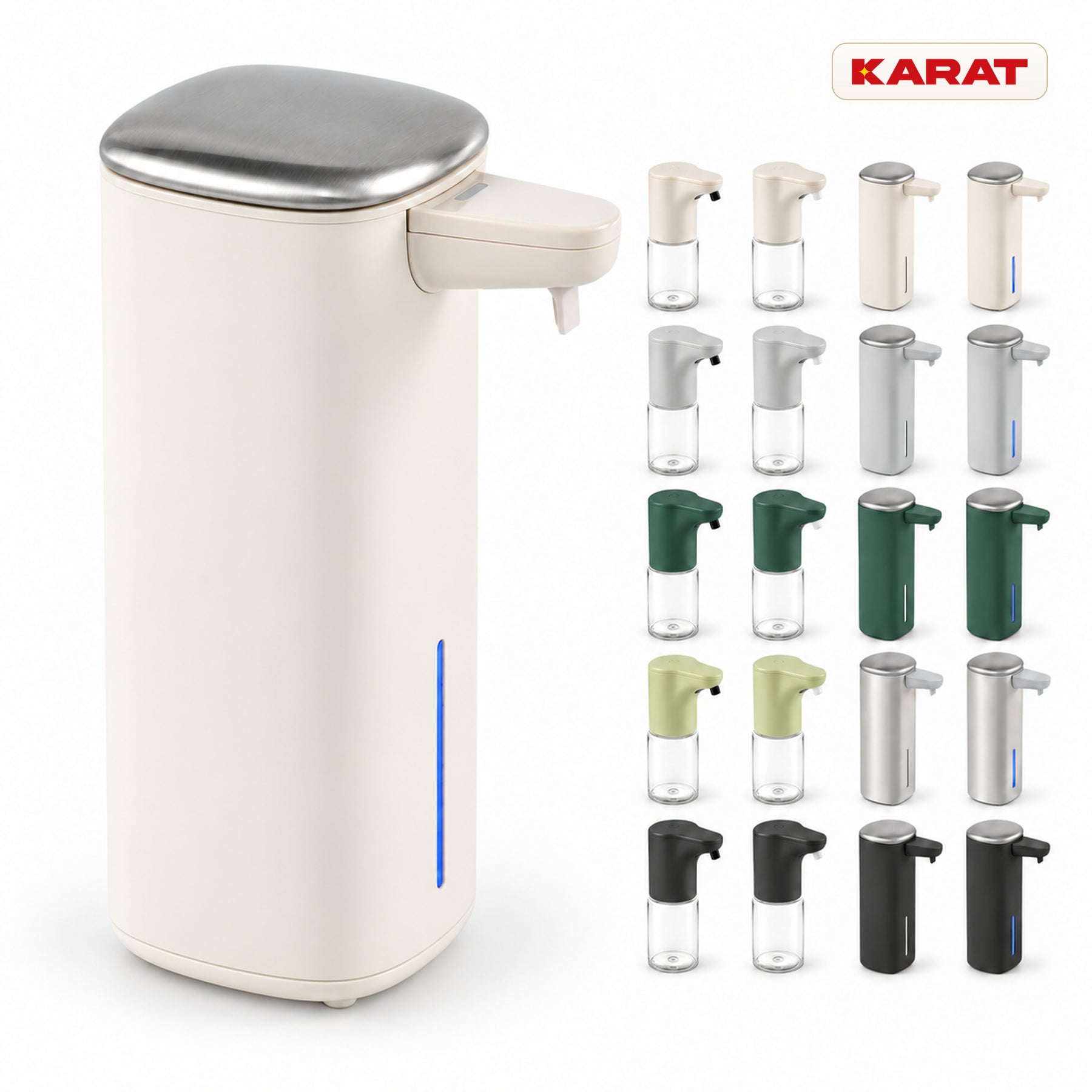 Automatischer Schaumseifenspender | Liora | Berührungsloser Seifenspender mit Sensor, USB-C-Akku & Edelstahl | 250 ml