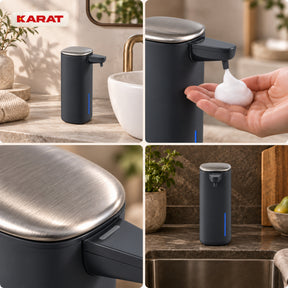 Automatischer Schaumseifenspender | Liora | Berührungsloser Seifenspender mit Sensor, USB-C-Akku & Edelstahl | 250 ml