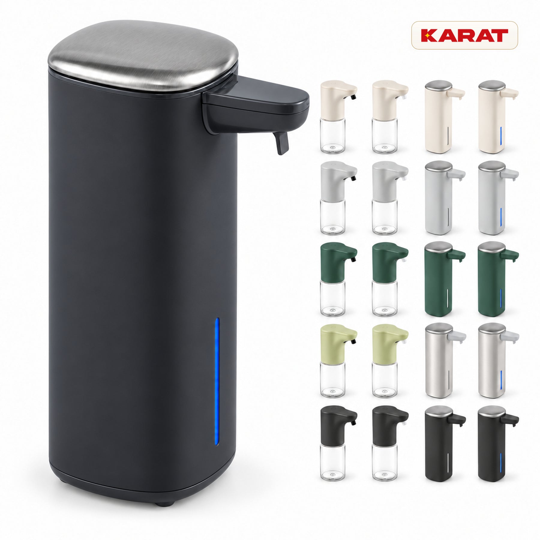 Automatischer Schaumseifenspender | Liora | Berührungsloser Seifenspender mit Sensor, USB-C-Akku & Edelstahl | 250 ml