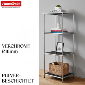 Metallregal | Concept Epure MK-005 | 4-stöckiges Ablageregal mit offenen Ablagen | In mehreren Farben erhältlich