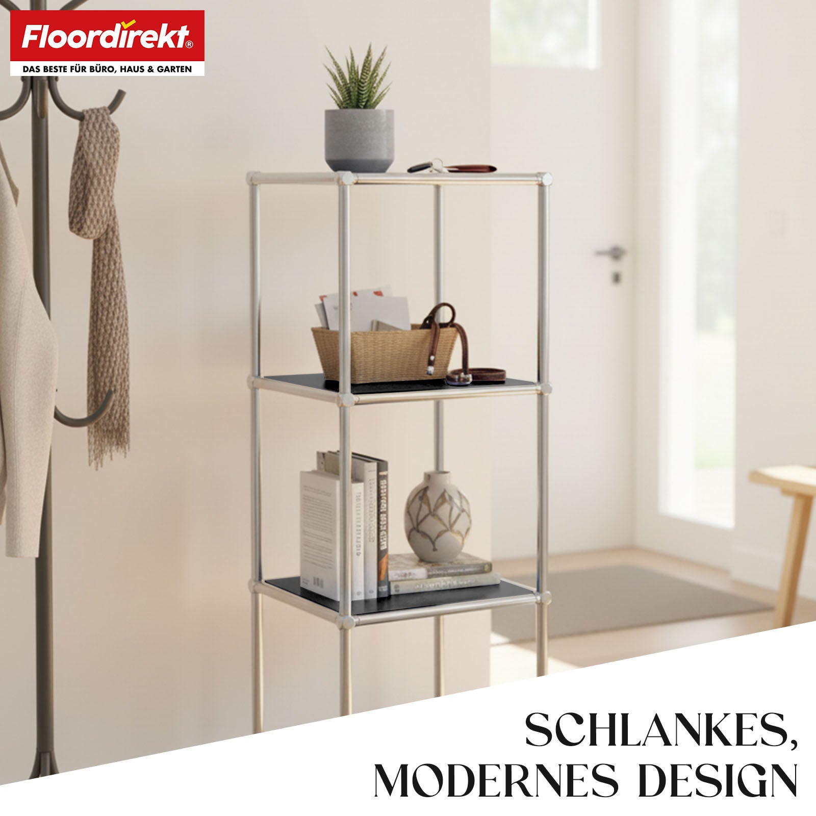 Metallregal | Concept Epure MK-005 | 4-stöckiges Ablageregal mit offenen Ablagen | In mehreren Farben erhältlich