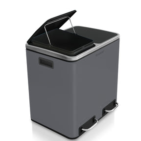 Mülleimer Felix aus Edelstahl | Trennsystem | Mit Schliessdämpfer