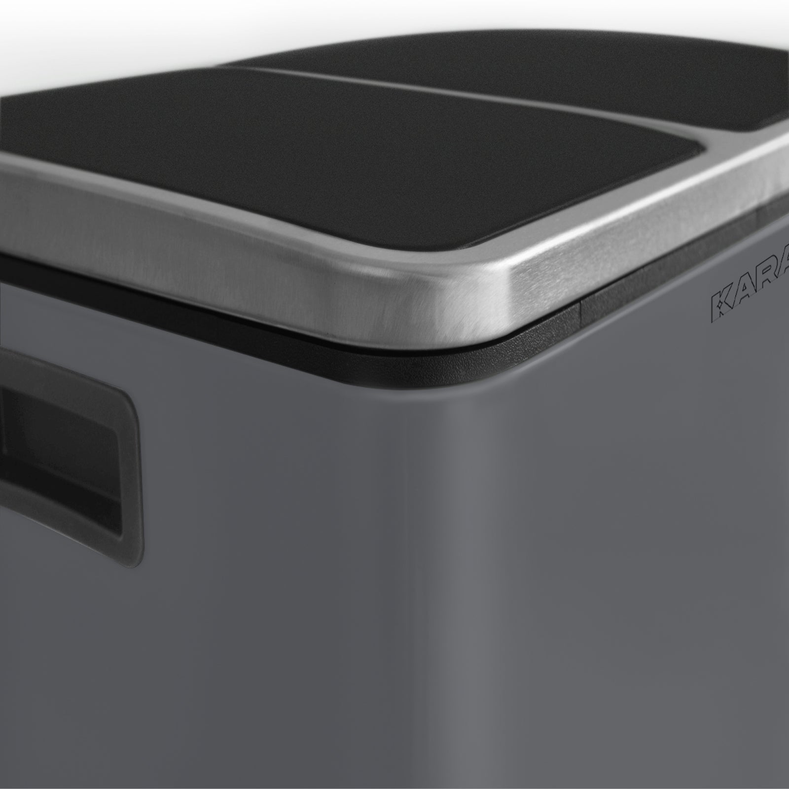 Mülleimer Felix aus Edelstahl | Trennsystem | Mit Schliessdämpfer