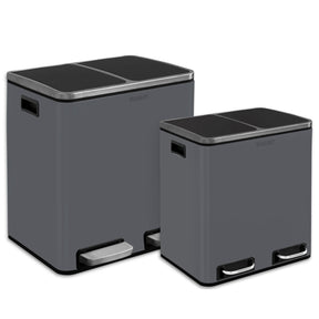 Mülleimer Felix aus Edelstahl | Trennsystem | Mit Schliessdämpfer