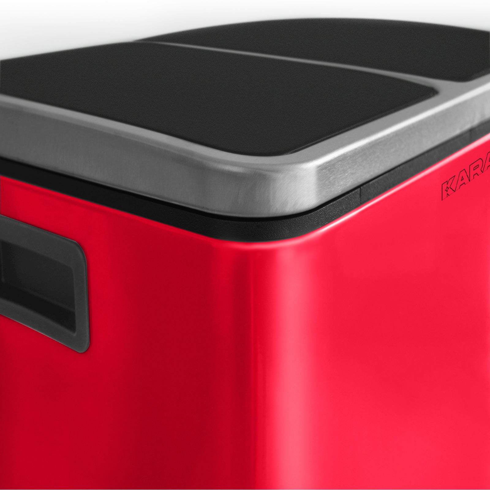 Mülleimer Felix aus Edelstahl | Trennsystem | Mit Schliessdämpfer