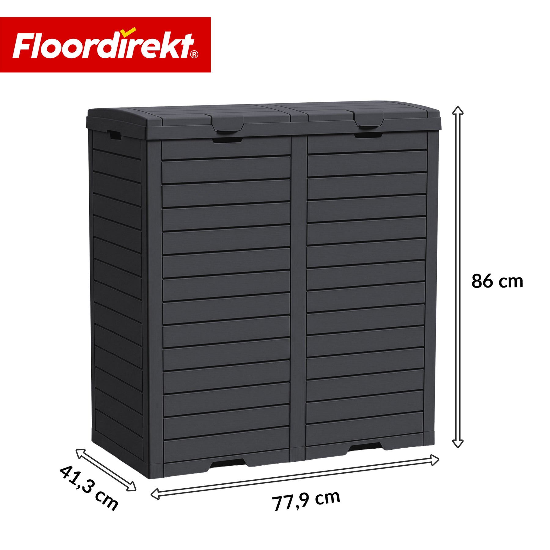 Outdoor Mülleimer in Holz-Optik | Wetterfester Müllbehälter für Garten & Terrasse | 118L / 230L
