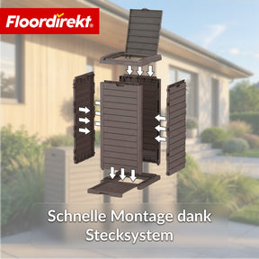 Outdoor Mülleimer in Holz-Optik | Wetterfester Müllbehälter für Garten & Terrasse | 118L / 230L